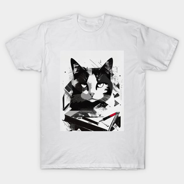 Cat Portrait: Viscount Whiskerfell: The Artisan's Muse T-Shirt by KittyKanvas Creations